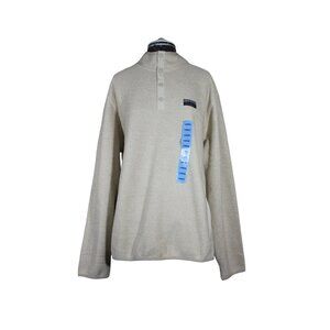 Eddie Bauer men's 1/4 snap mock neck knit classic fit sweater‎ fleece pullover L